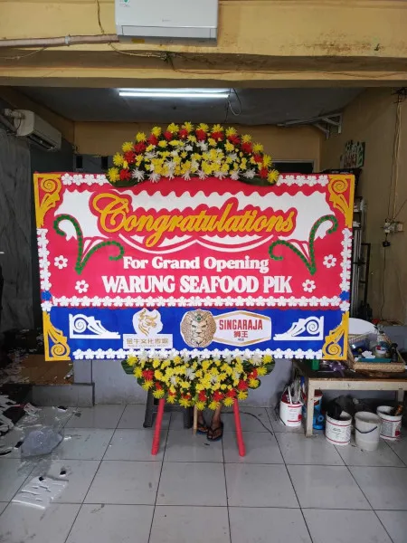 Papan Bunga Ucapan Selamat Gambir